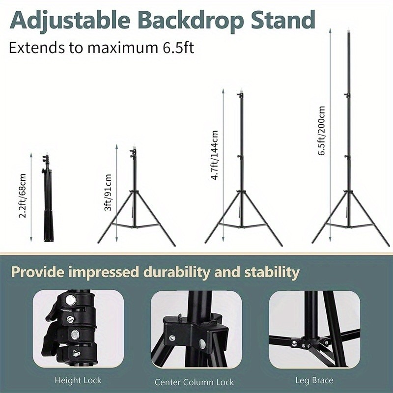 Backdrop Stand Background Stand Kit 6.5 x 6.5 ft for Party & Photo Studio + Case