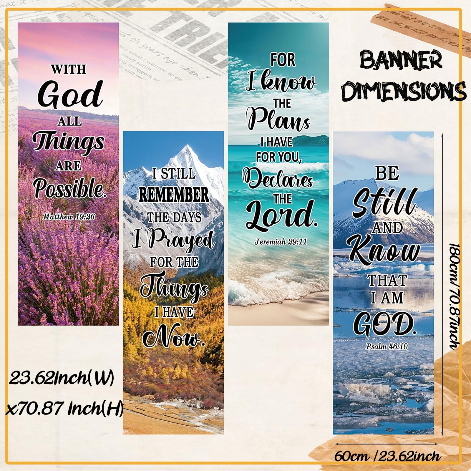 4 Pcs 4 Pcs Church Banners with Scripture Religious Worship Banner Christian …
