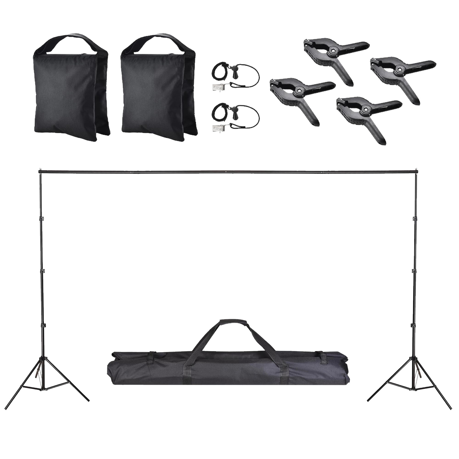 8X10FT Adjustable Backdrop Stand Photo Background Support Kit Photography W/ Bag