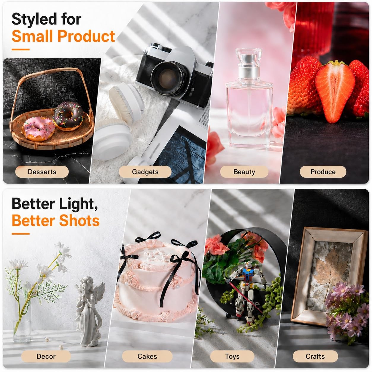 10 PCS 16.5×11.7 Inch 20Patterns Small Product Photography Backdrops Kit Props