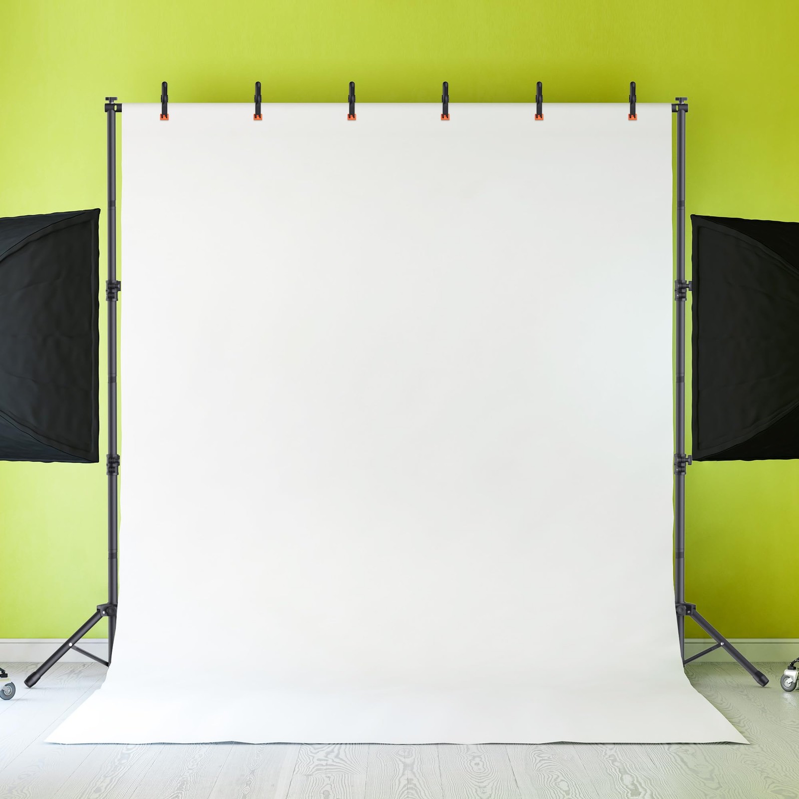 Backdrop Stand 10×7.5ft, Height Adjustable and Width Adjustable Backdrop Stan…