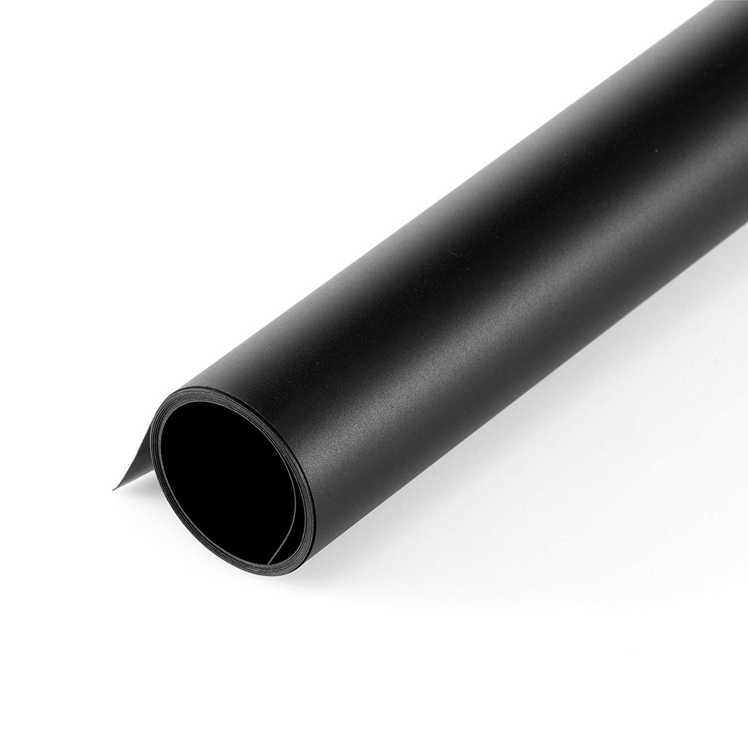 24x51in Black PVC Photography Backdrop Dual-Side Matte Reflective Vinyl