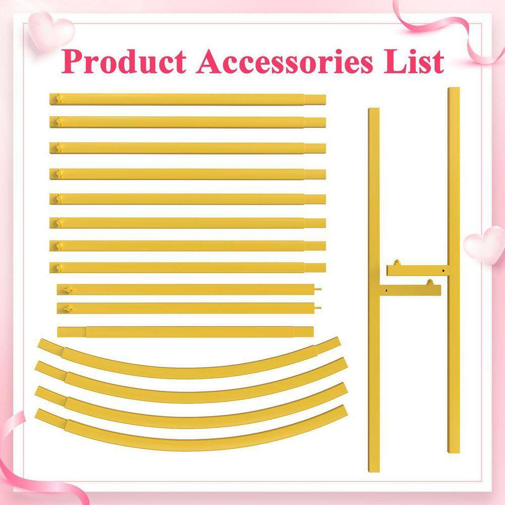 79.2 In. X 39.6 In. Arbor Wedding Arch Backdrop Stand Gold Metal Backdrop Stand
