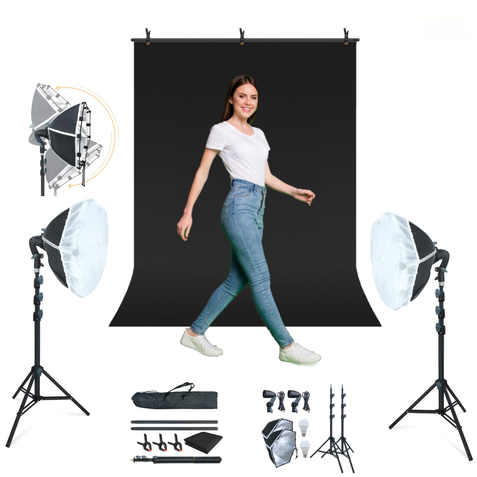 LINCO Photo Softbox Studio Light Backdrop Stand Background Backdrops Support