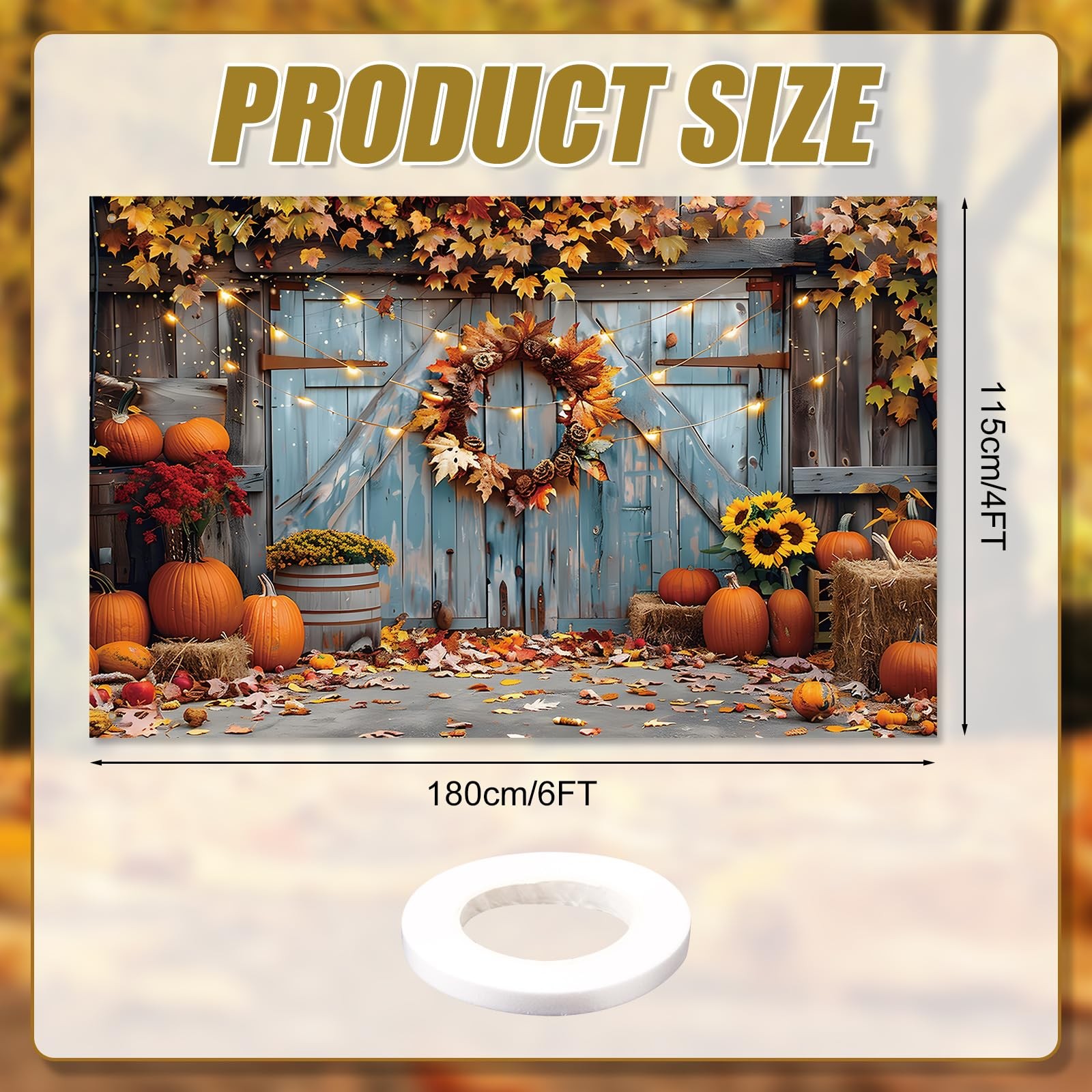 Fall Photography Backdrop Autumn Pumpkin Harvest Backdrop Photo Props Thanksg…