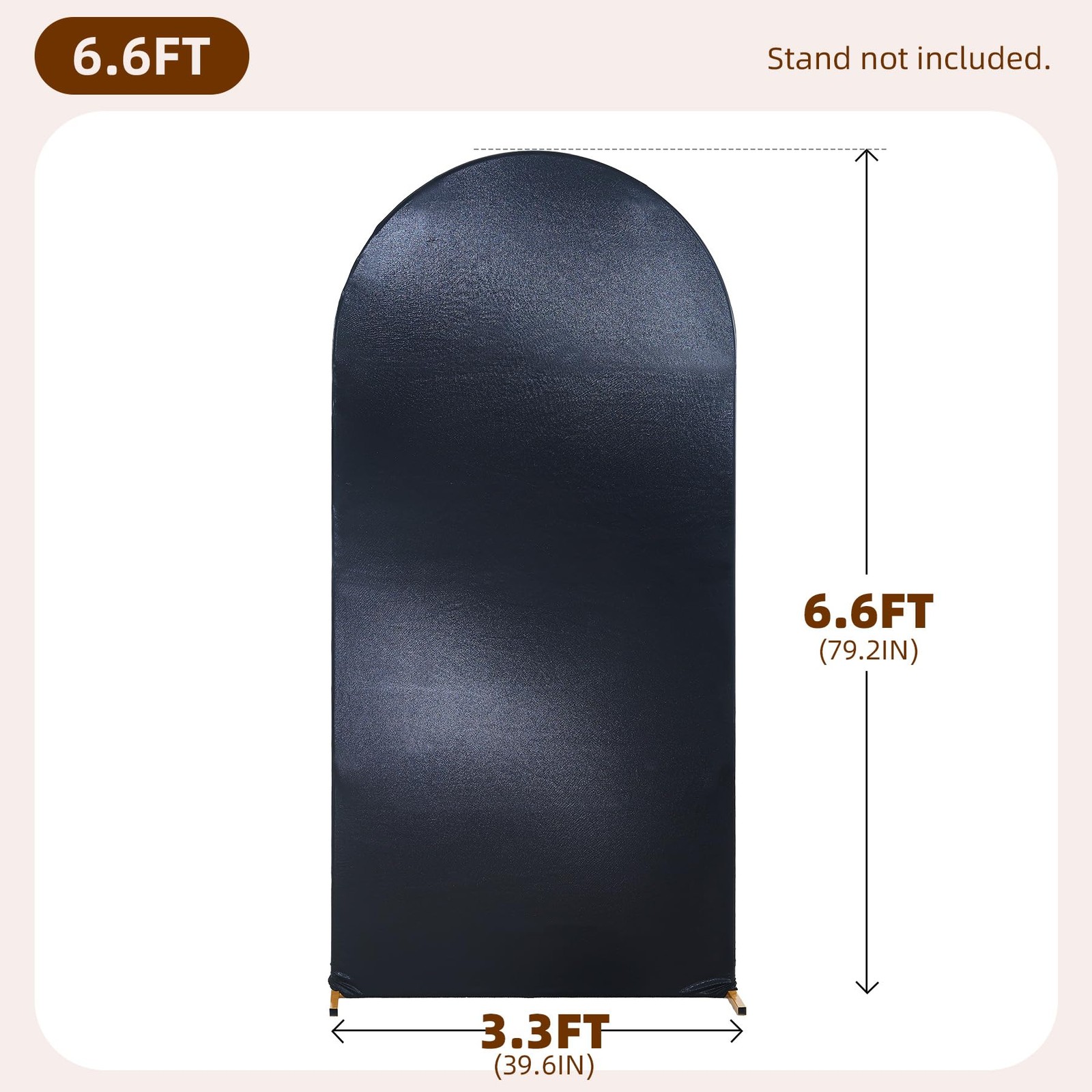 Shimmer Black Arch Backdrop Cover 6.6ft,Glitter Spandex Fitted Chiara Cover w…