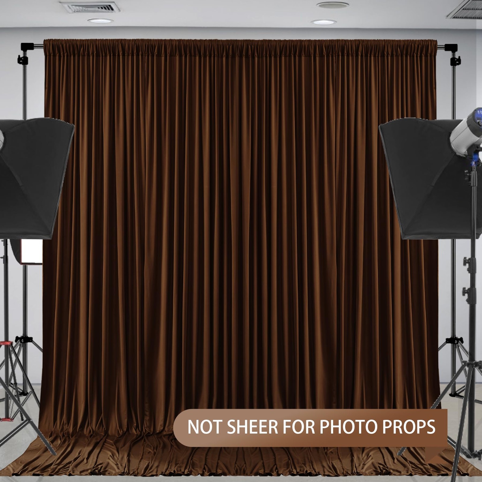 Dark Brown Backdrop Curtains Polyester Photography Drapes Wedding 8x10ft