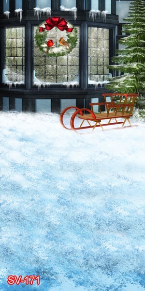 10’x20’CP Christmas Season Scenic Microfiber Fabric background backdrop SV171