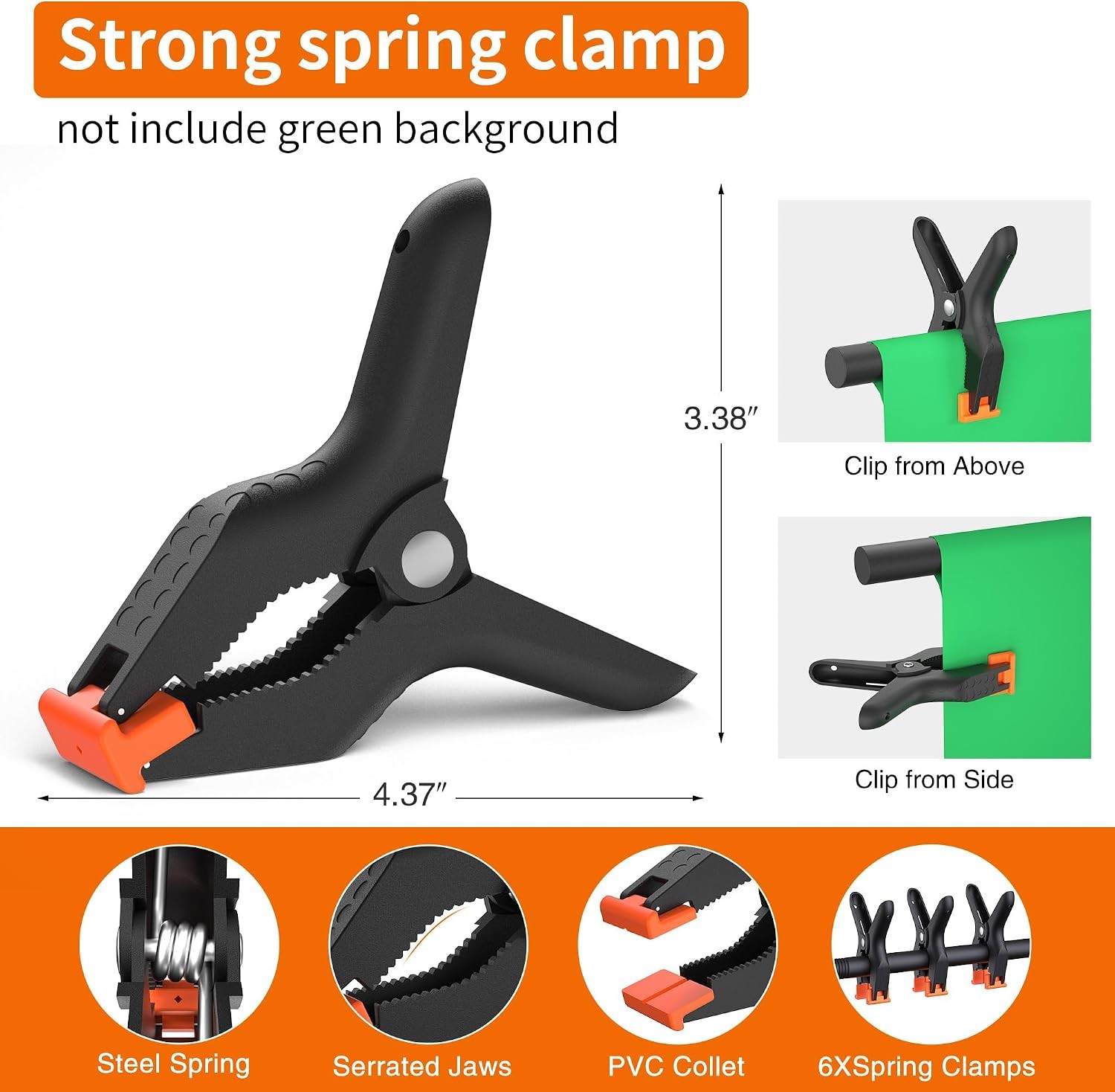 Portable T-Shape Backdrop Stand Support Kit 8×5.3ft Adjustable Photo Green
