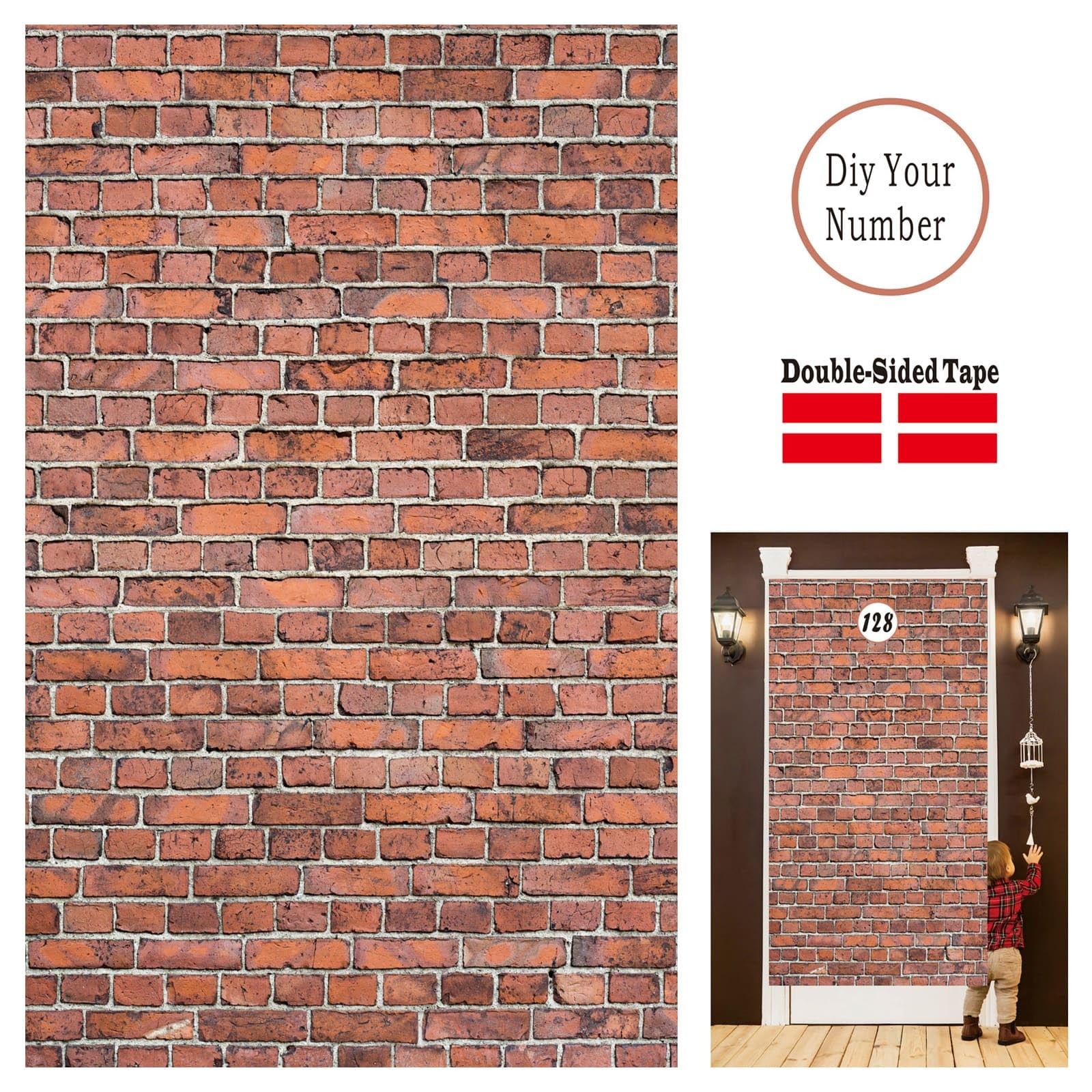 Brick Wall Backdrop,78.7″x 49.2″ Inch Door Curtain, Wizard Party Supplies, Ha