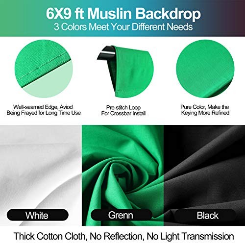 8.5 x 10 ft Backdrop Support System, Photography Video Studio Lighting Kit