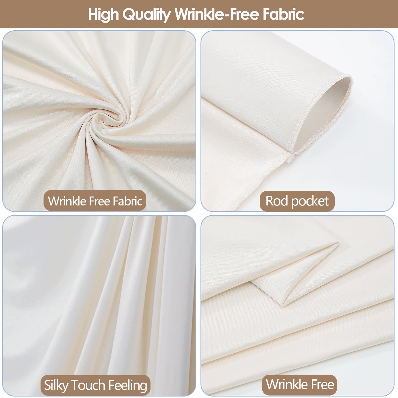 10x12ft Ivory Backdrop Curtain Wrinkle Free Soft Fabric Drapes Photo Booth