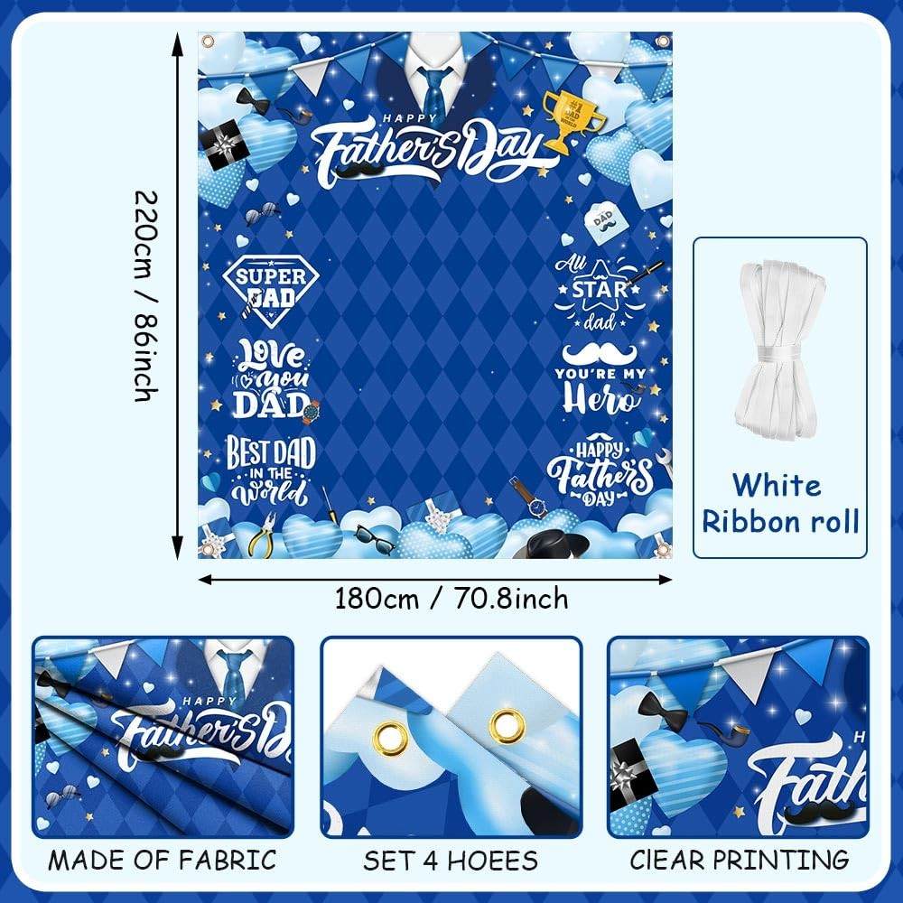 Happy Fathers Day Banner Large Fathers Day Decorations Backdrop for Photography