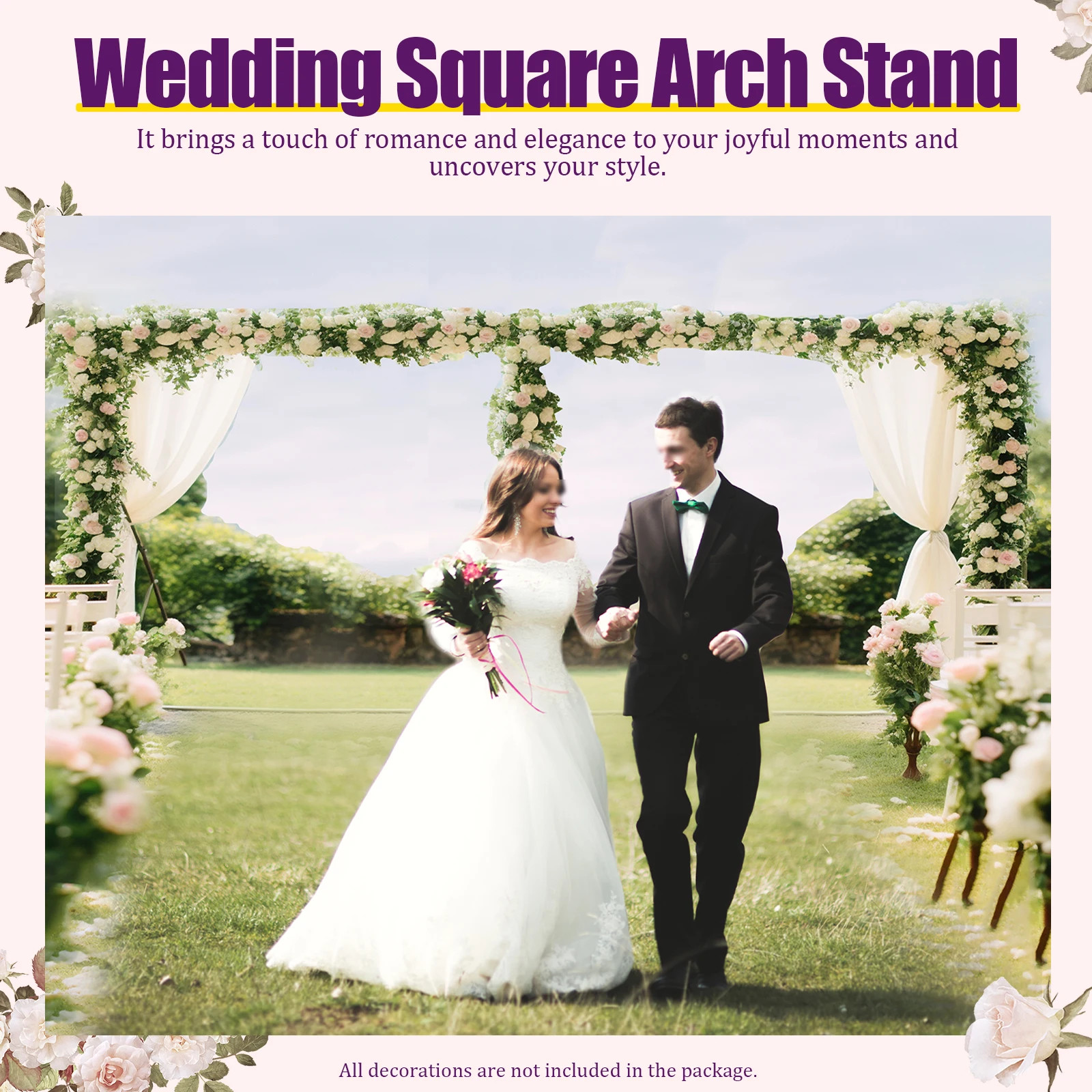 6M X 3M Wedding Backdrop Stage Stand 10x20ft Heavy Duty Square Metal Arch Frame
