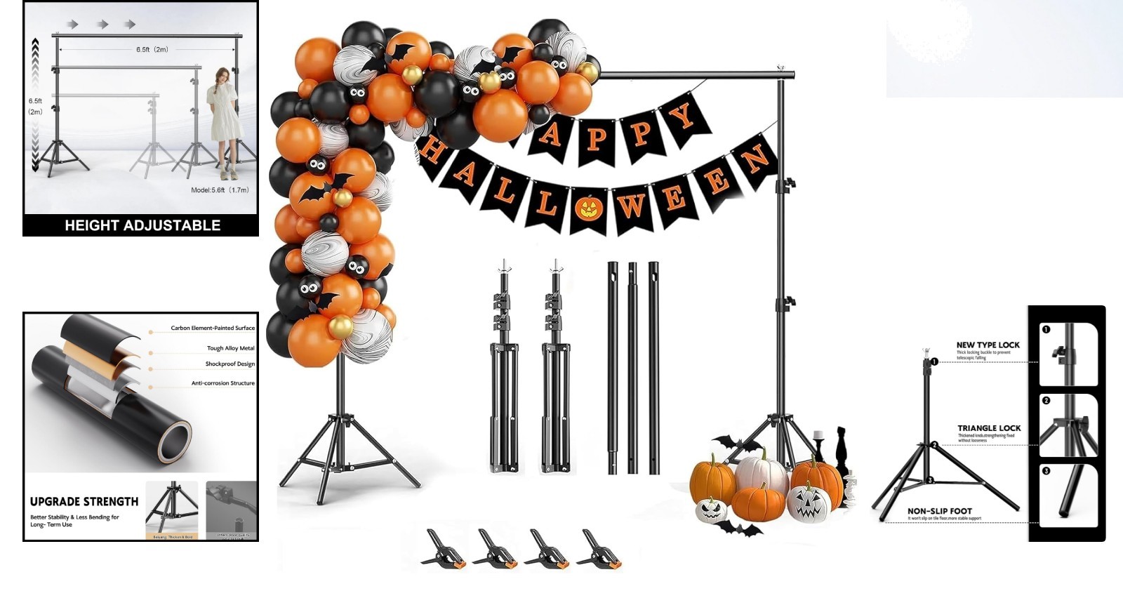 Telescoping 6.5×6.5 FT Photo Background Stand – Multi-Purpose Support for Events