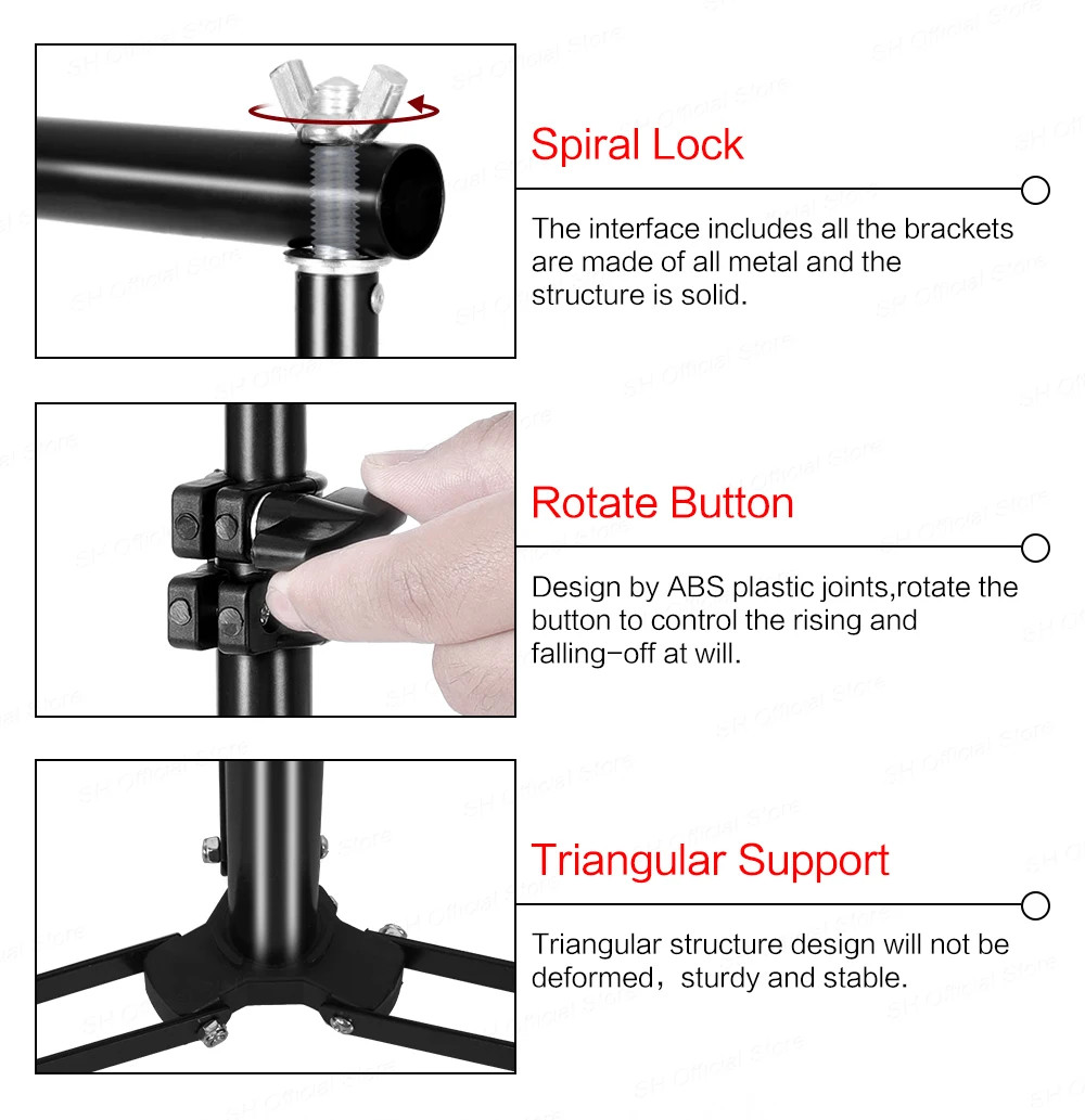 Background Stand Kit Support Frame System Backdrops Adjustable Stand for Photog