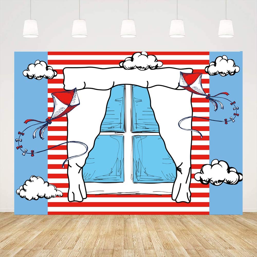 5x3ft Cartoon Window Backdrops for Photography Kids Birthday Party Background…