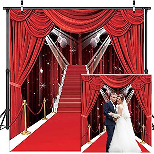 Hollywood Theme Party Decorations Photo Backdrops Red Carpet 5′x7′,