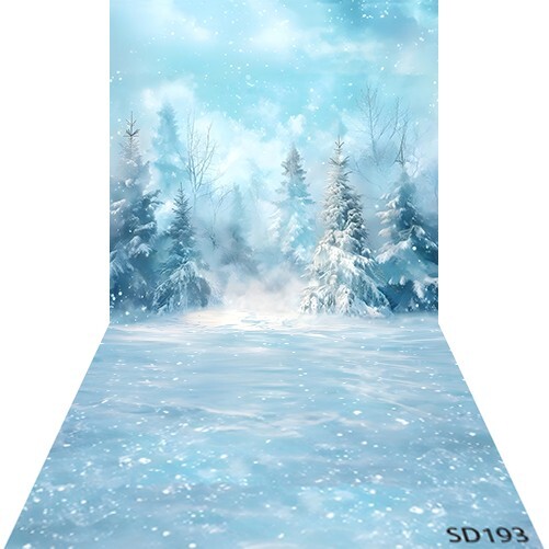 10’x20’CP Snow Trees Forest Scenic Microfiber Fabric background backdrop SD193
