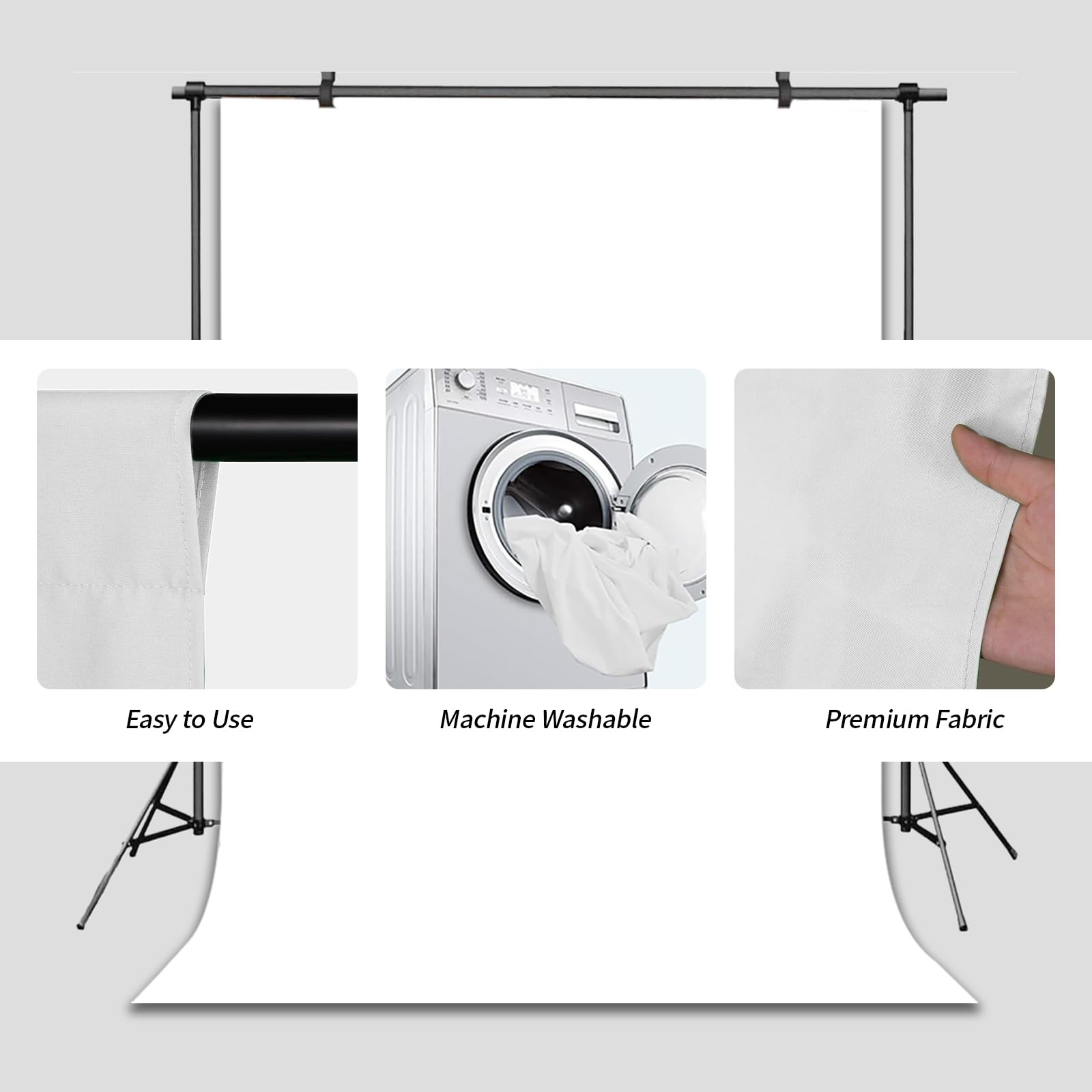 Pksoiil White Backdrop Background for Photography Photo Booth 5x7FT,