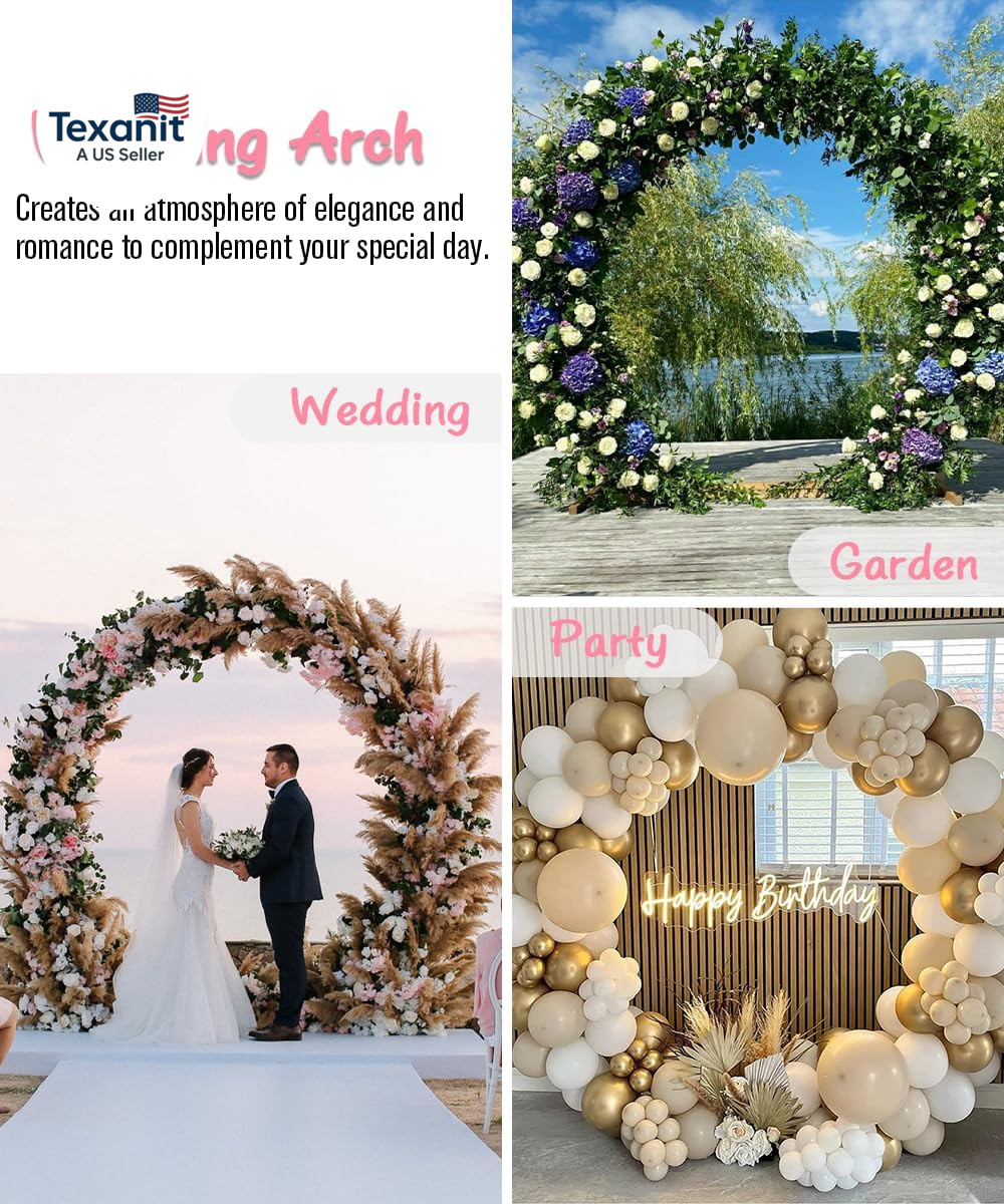 Metal Arch Backdrop Stand 8Ft Wide 7Ft High, Wedding Arch Frame for Wedding Deco