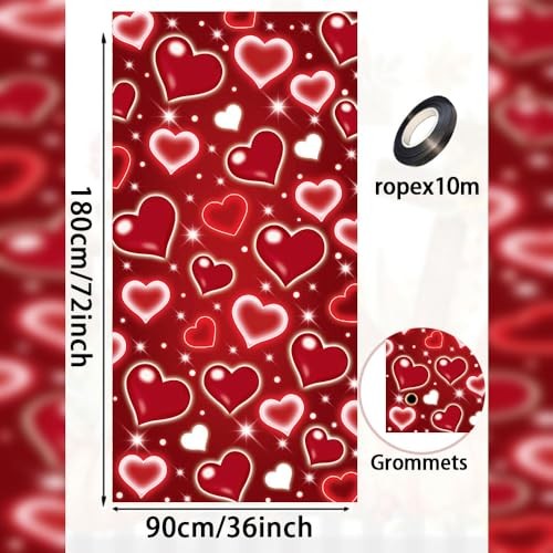 Valentine’s Day Heart Door Cover Decorations Photo Backdrop Early 2000s Red