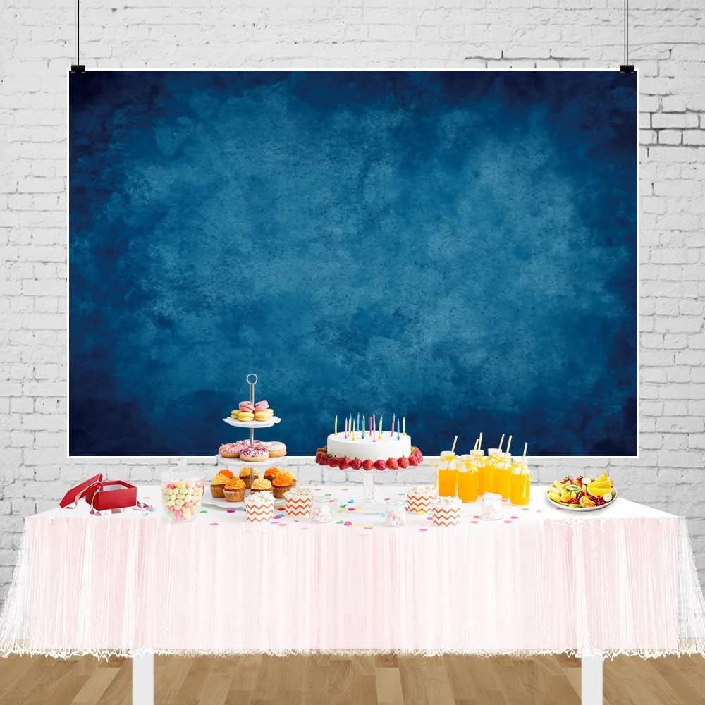 Abstract Blue Backdrop Retro Dark Photography Background 10x8ft,