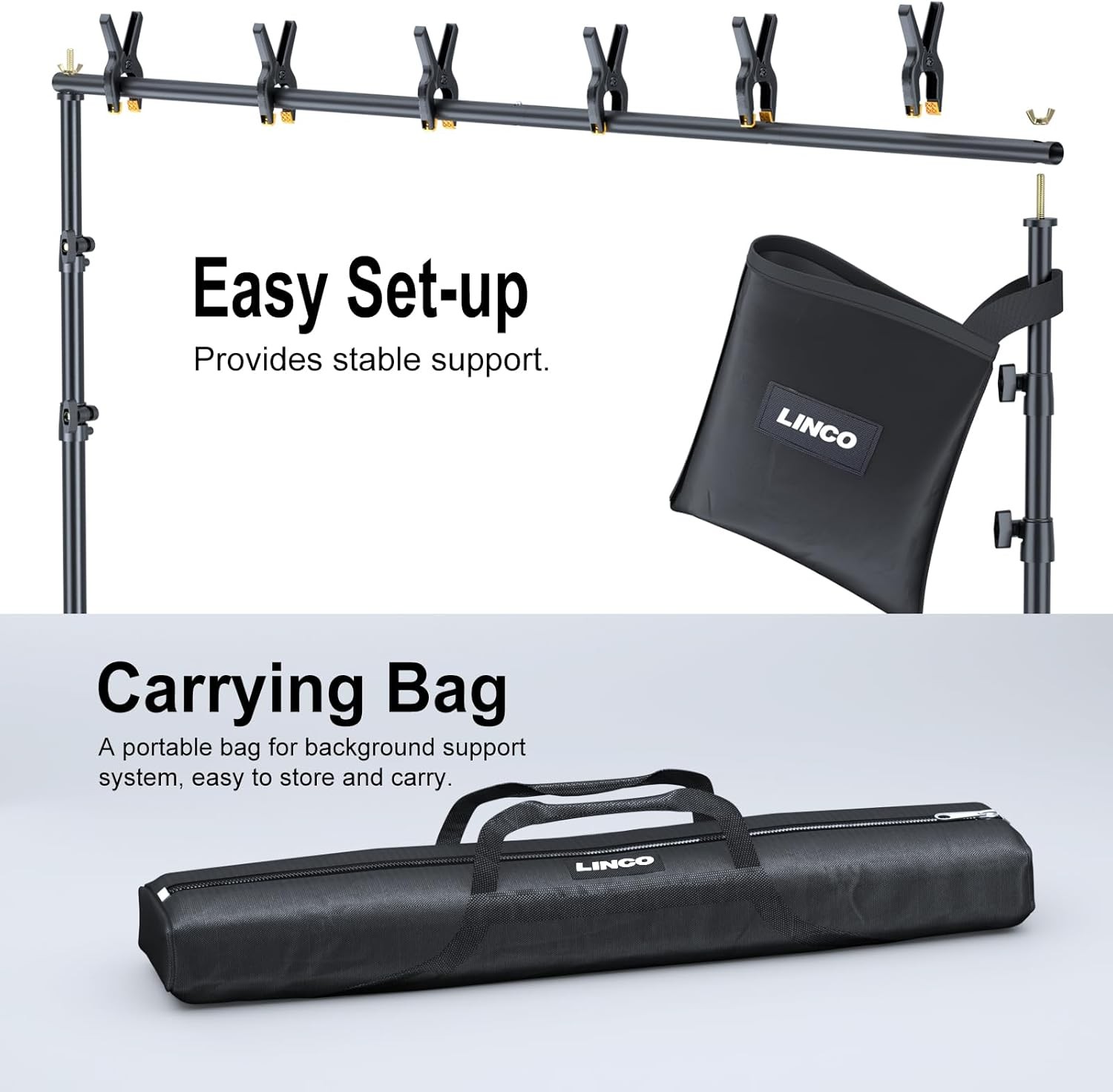 LINCO Lincostore Backdrop Stand for Parties Kit 10×7 ft Adjustable Back Drop Pho