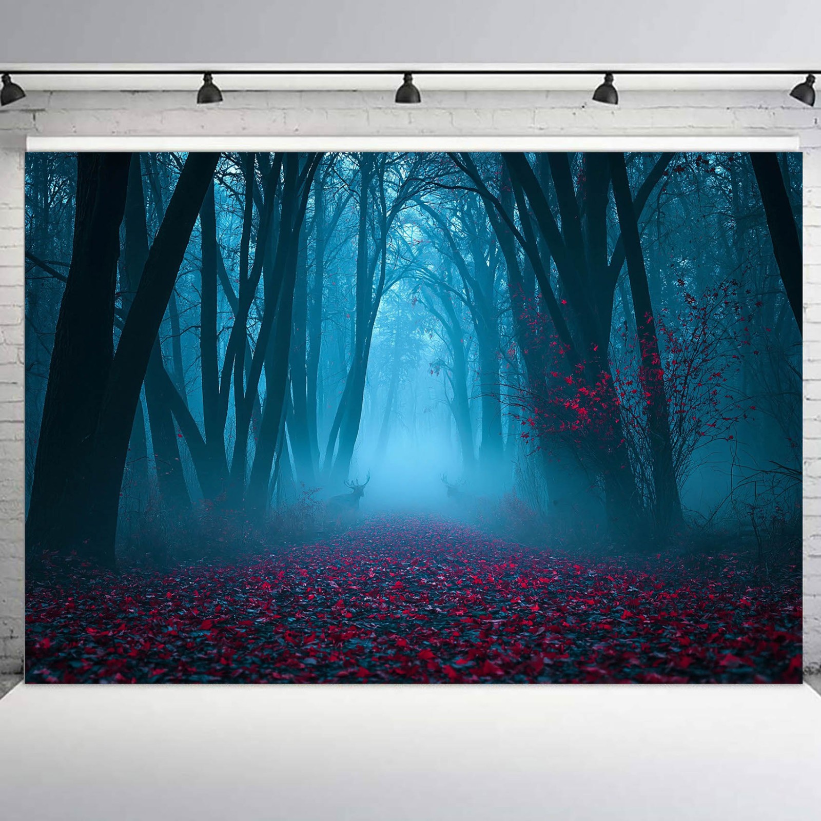 10x8ft Foggy Forest Dead Tree Spooky Haunted Forest Background for Photography