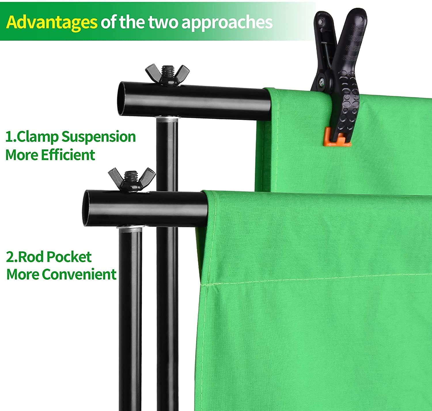Photo Video Studio Backdrop Stand Kit, 8.5X10Ft Adjustable Photography Greenscre