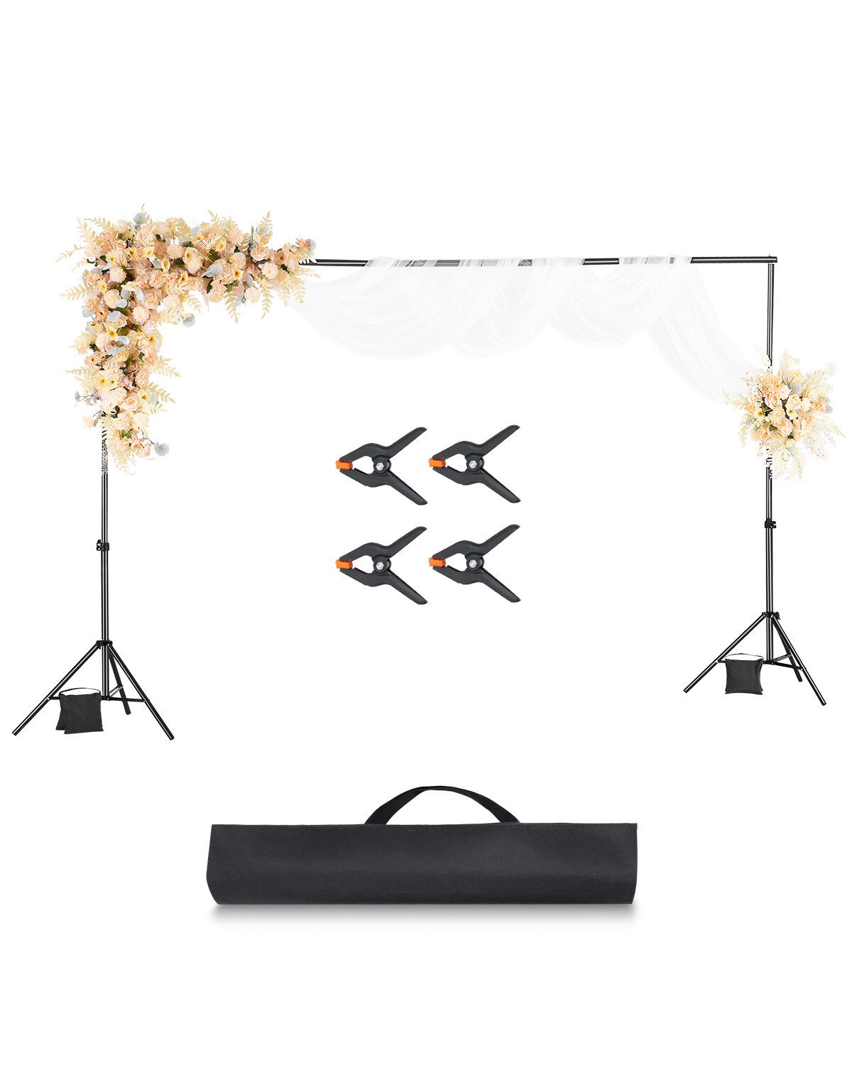 Backdrop Stand Background Stand Kit 6.5 x 10 ft for Party & Photo Studio