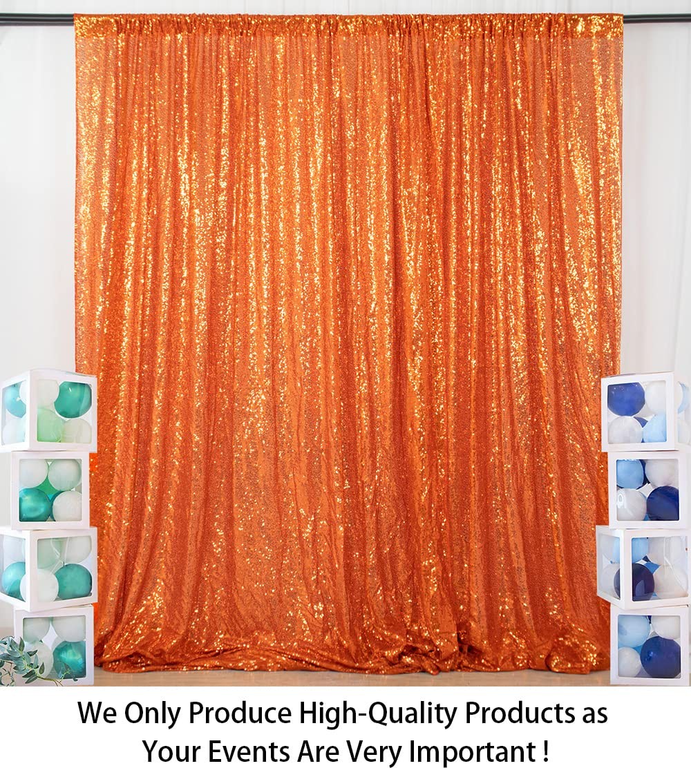 ShinyBeauty Photobooth Backdrop 4FTx7FT Orange Sequin 4FTX7FT,
