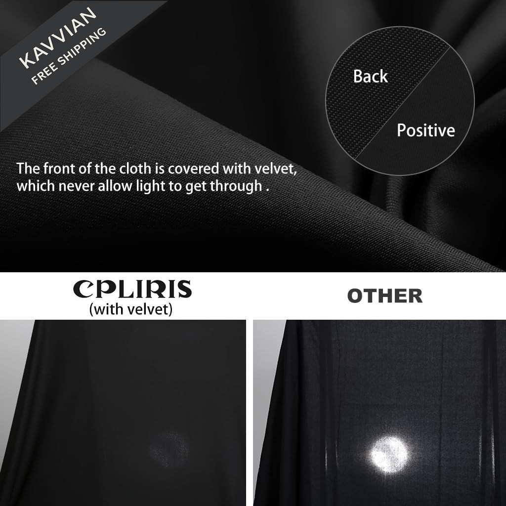 CPLIRIS 5x7ft Black Backdrop Background for Photography, High 5x7ft,