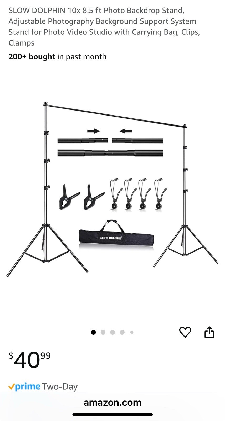 SLOW DOLPHIN 10x 8.5 ft Photo Backdrop Stand,AdjustablePhotography…