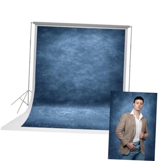 8×10ft Abstract Fabric Backdrop. School Headshot, Senior 8×10 ft Dark Blue