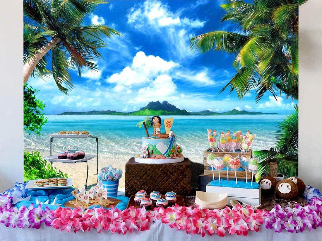 7x5ft Vinyl Tropical Ocean Sea Beach Photography Photo Booth Backdrop
