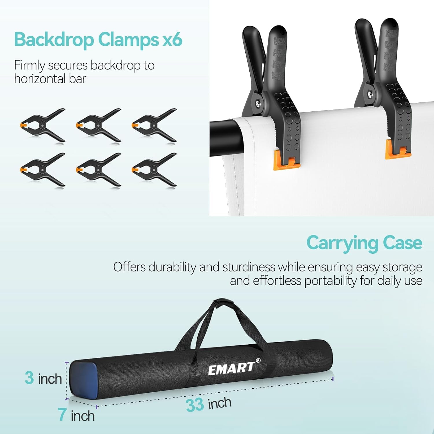 Portable Photography Backdrop Stand Kit 10 X 10 Ft with 10 X 20 Ft White Backdro