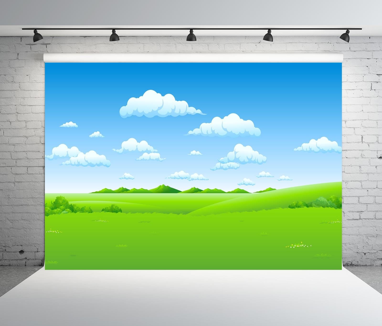 Loccor 20x10ft Fabric Spring Grassland Backdrop Cartoon 20x10FT, N1-a50864