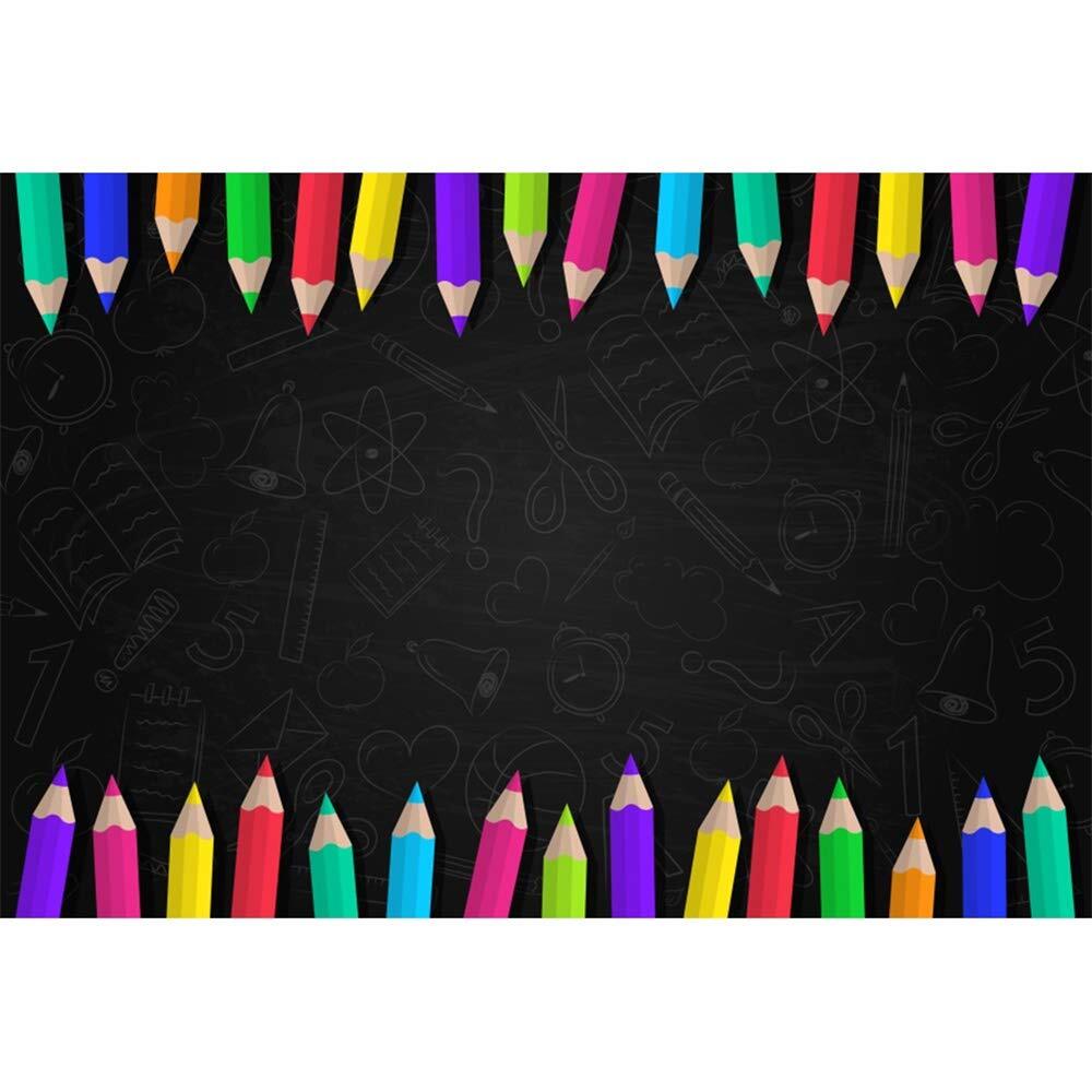 5x3ft Blackboard Pencil Backdrop Back to School Photography Sessions