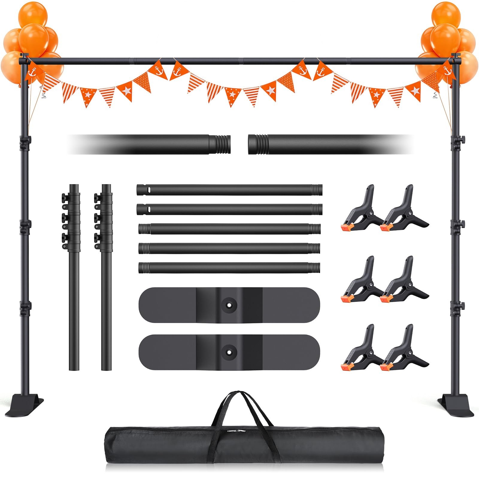 Backdrop Banner Stand 10x8ft，Adjustable Heavy Duty Photo Backdrop Stand，Step …