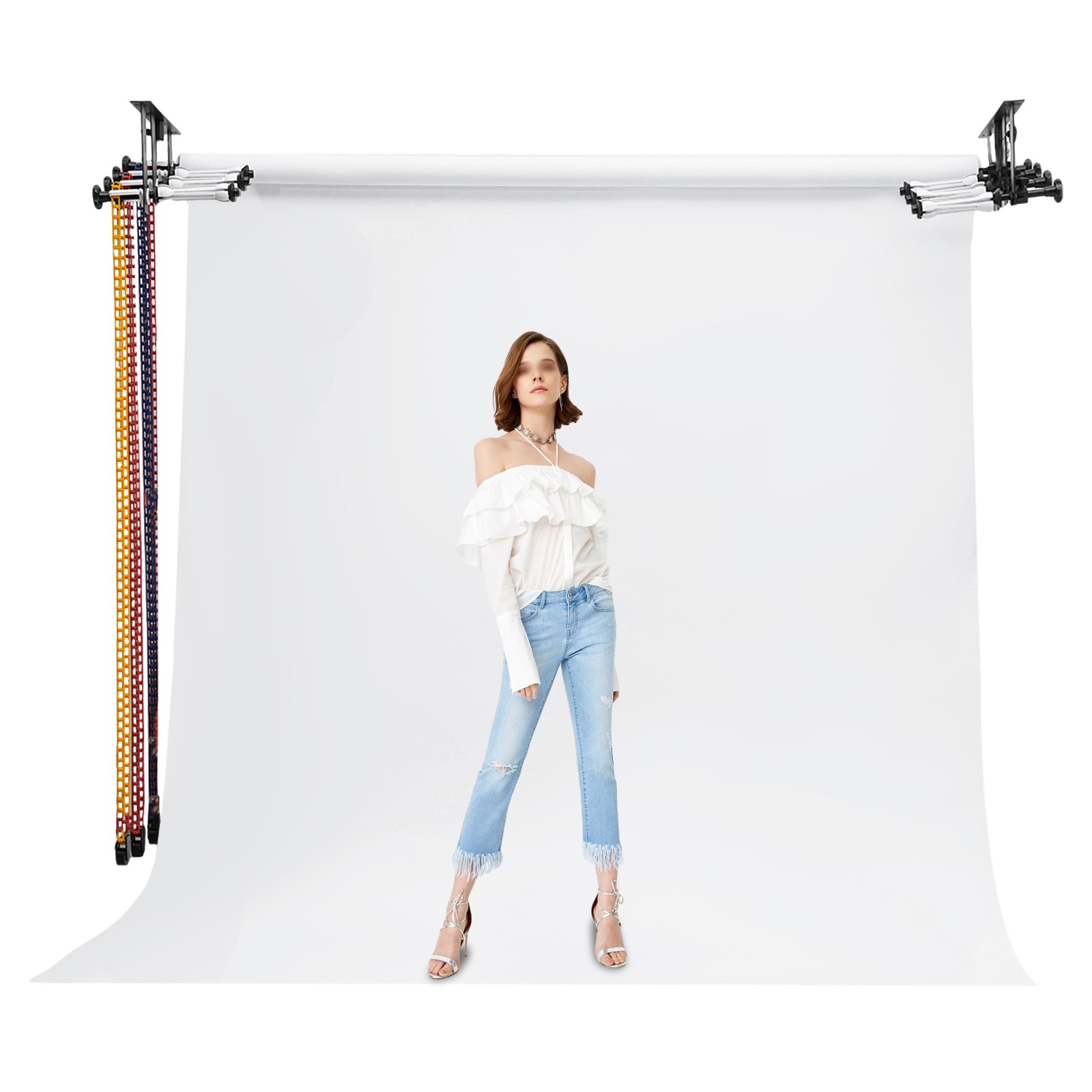 Photography 4 Roller Backdrop Wall Mount Manual Background Roller Support System