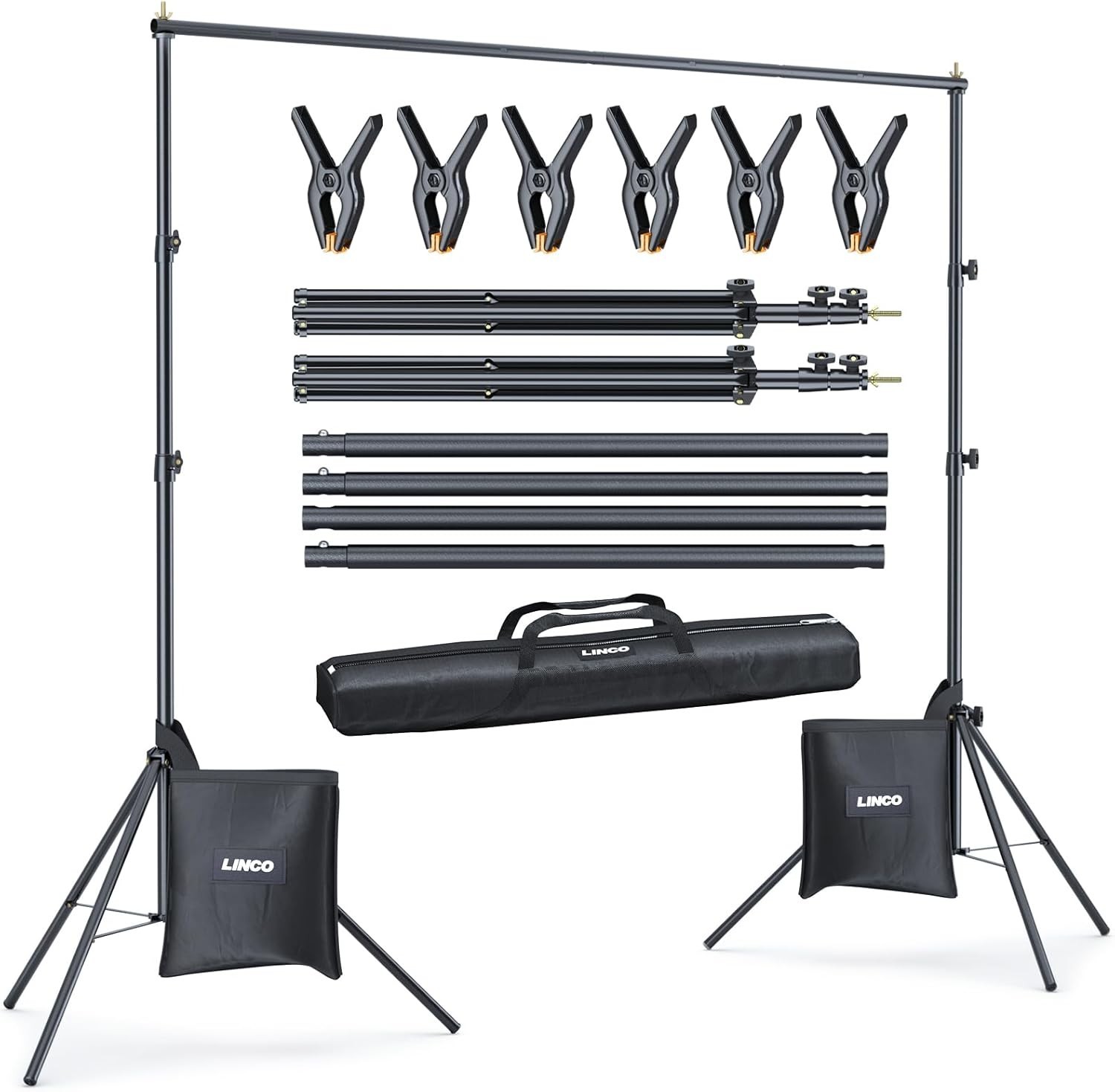 Backdrop Stand for Parties Kit 10X7 Ft Adjustable Back Drop Photography Studio P