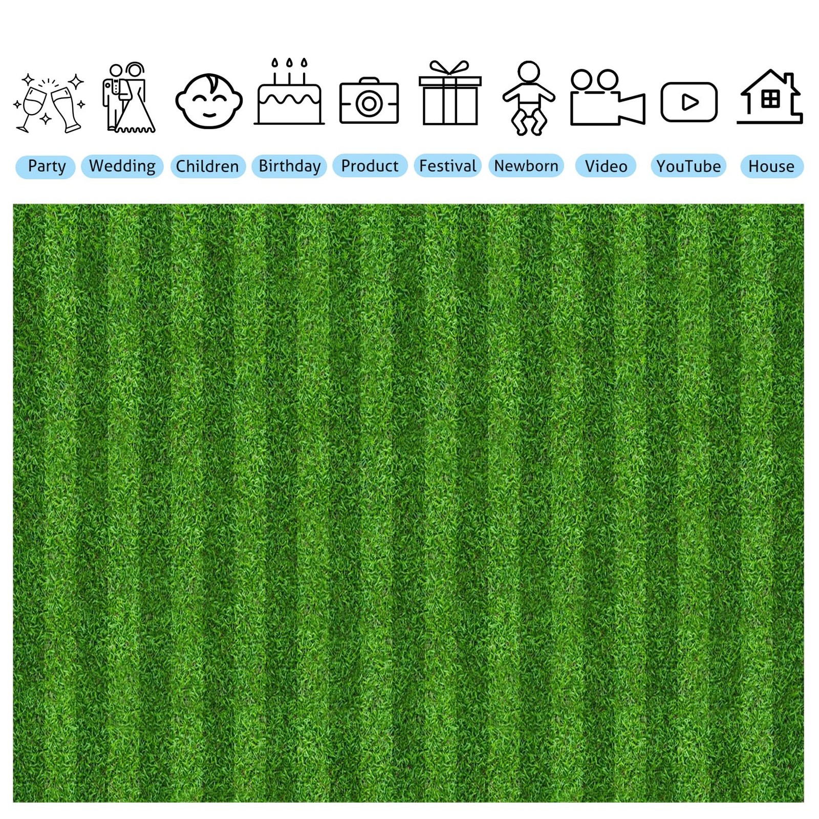 Green Backdrop 7x5ft Grass Field Football Stadium Soccer Field Sports Game La…