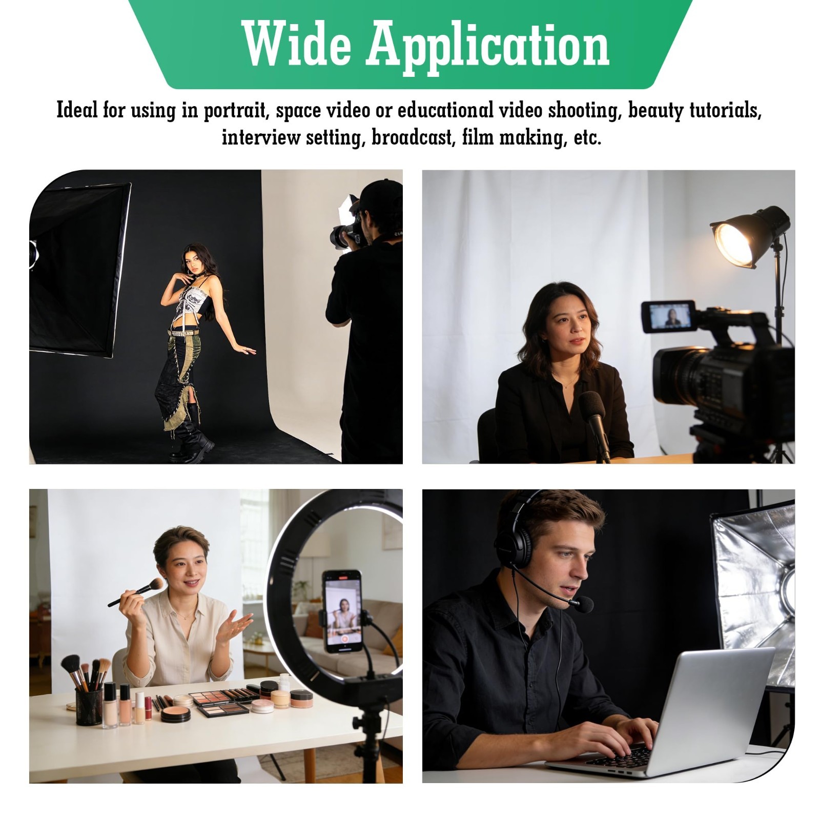 5×6.5ft Reversible Black & White Backdrop Screen Kit with T-Stand & 5 Clamps