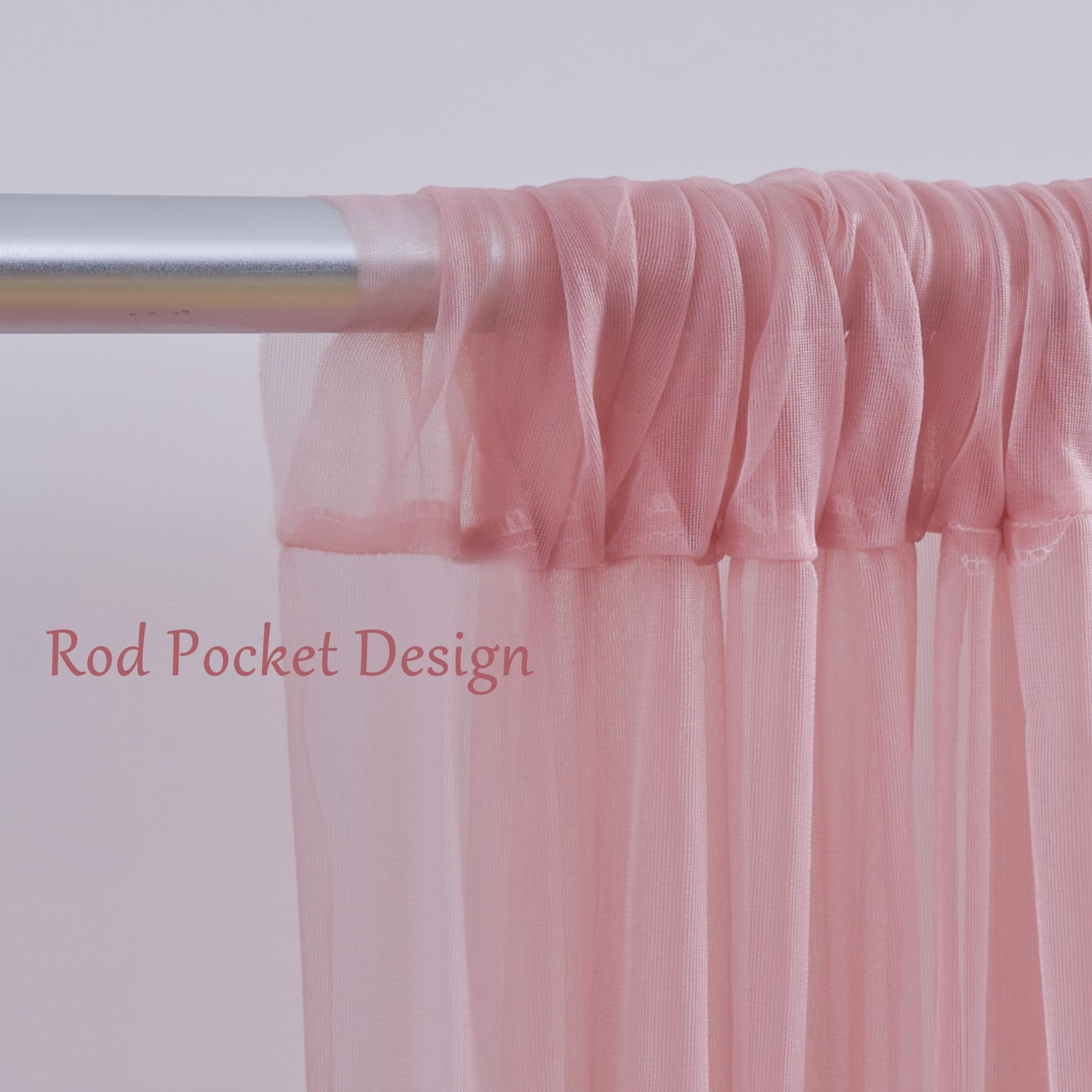 10x10FT Dusty Rose Tulle Backdrop Curtains Sheer Drapes for Wedding Party