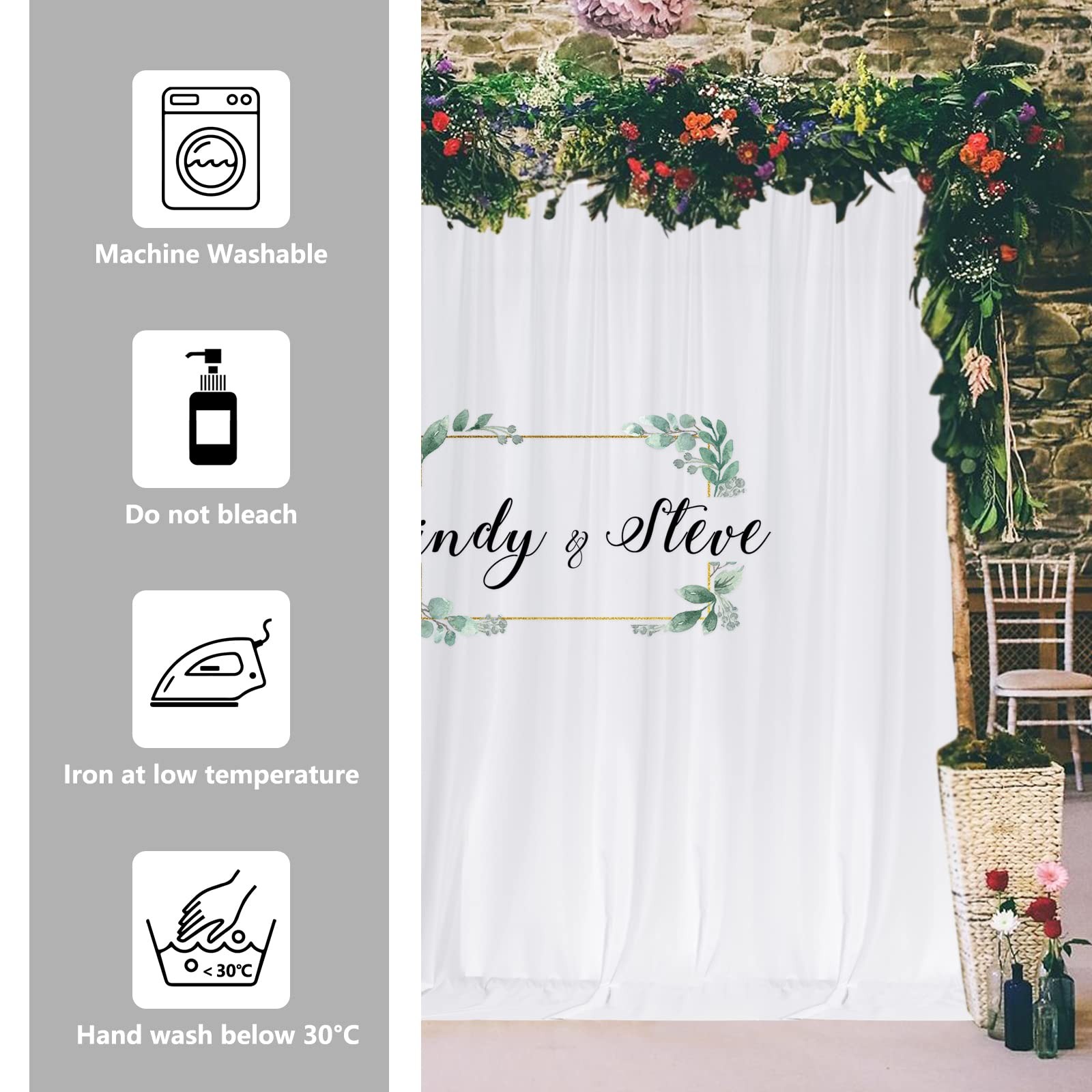 10 ft × 10 ft White Backdrop Curtain for Wedding Decor Holiday Party – White …