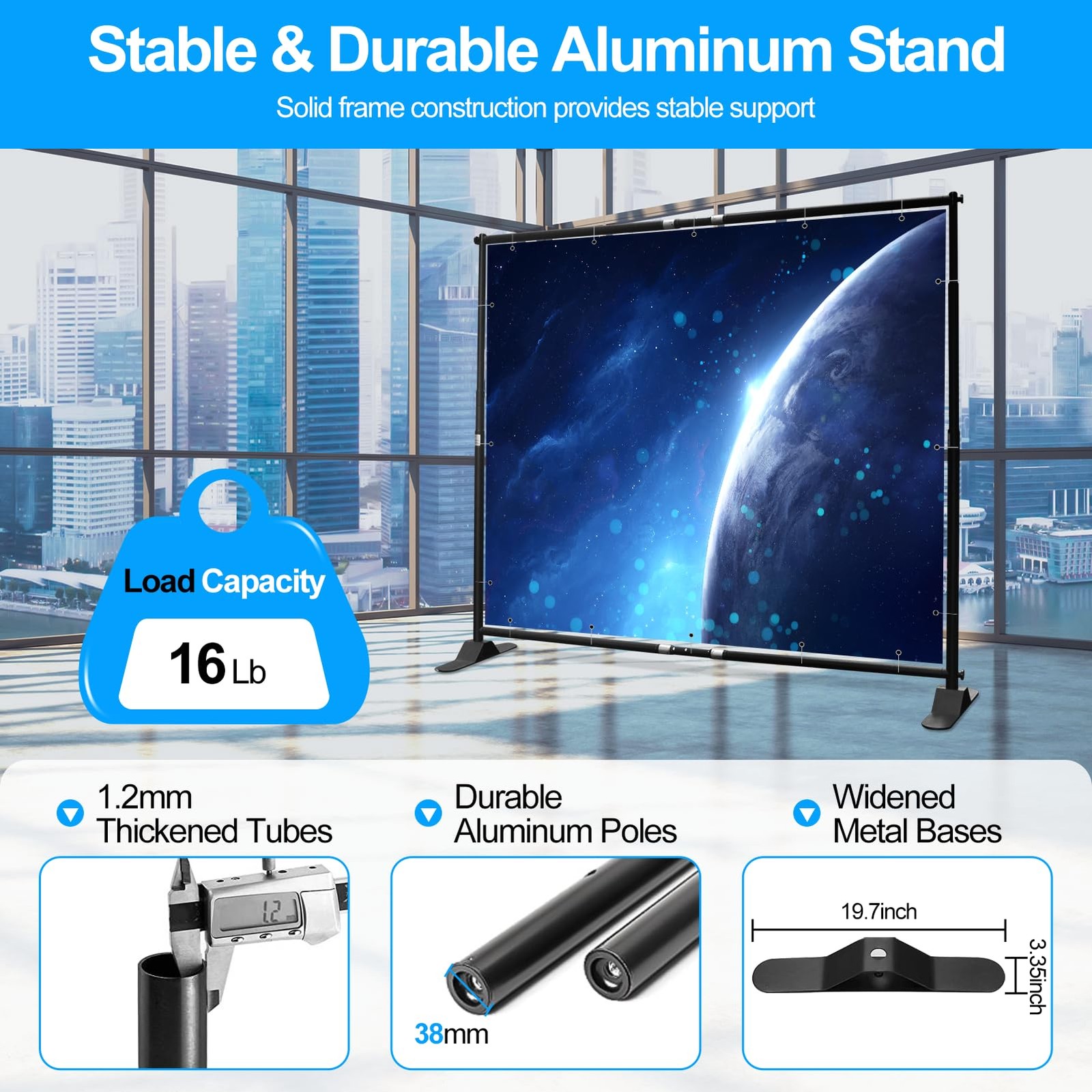 8×8 ft Backdrop Banner Stand, Heavy Duty Adjustable Background Stand Kit with…