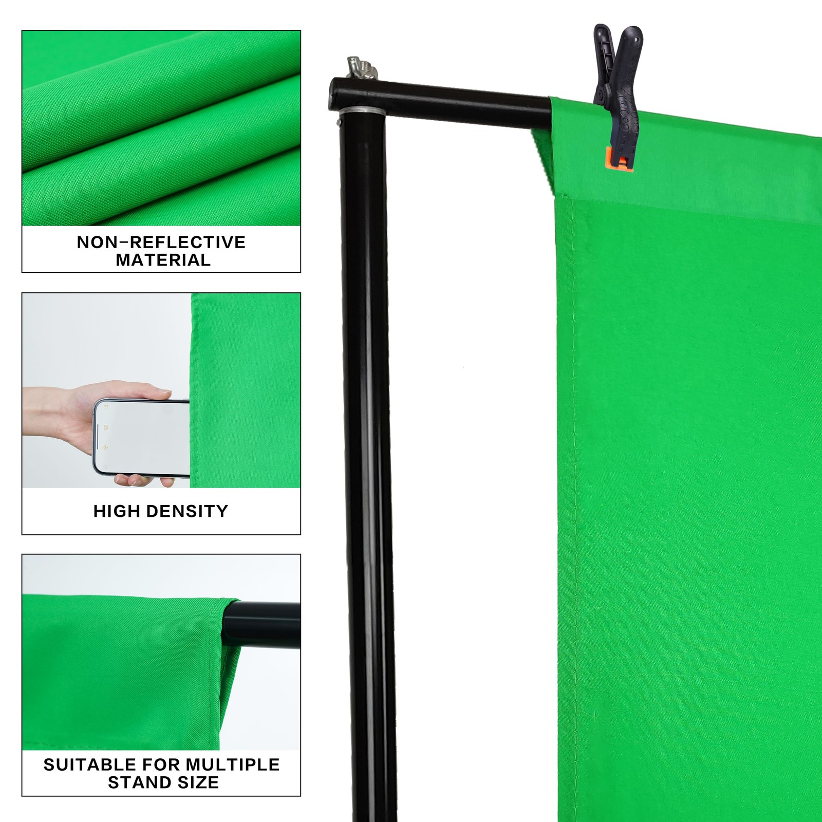 Green Screen Backdrop 7x10FT Photography Background for Video