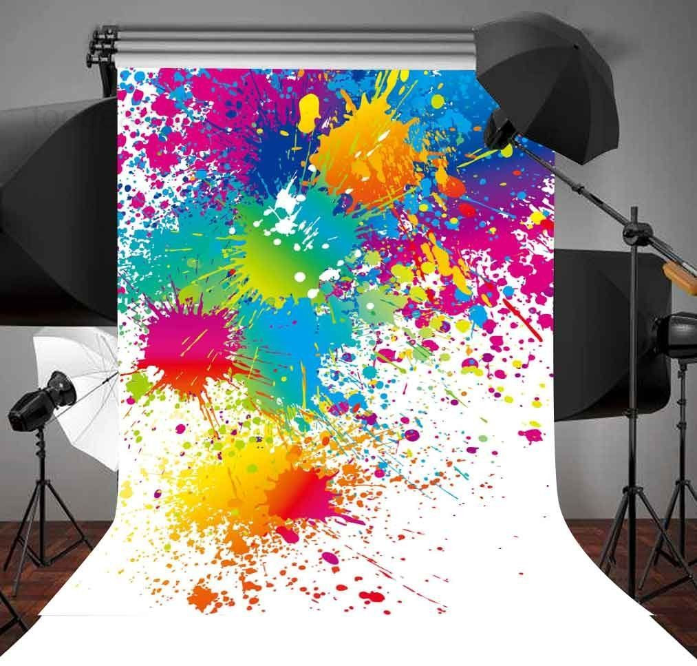5x7Ft Colorful Splatter Background Abstract 5x7Ft, Paint Splash