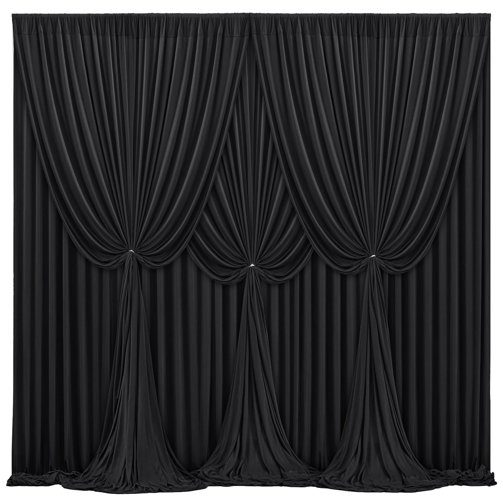 40x10FT Black Backdrop Curtains for Wedding W4′ x H10′(10 Panels),